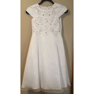 Us Angels White Flower‎ Girl/ First Communion/ Dance Dress Size 10 - NWOT